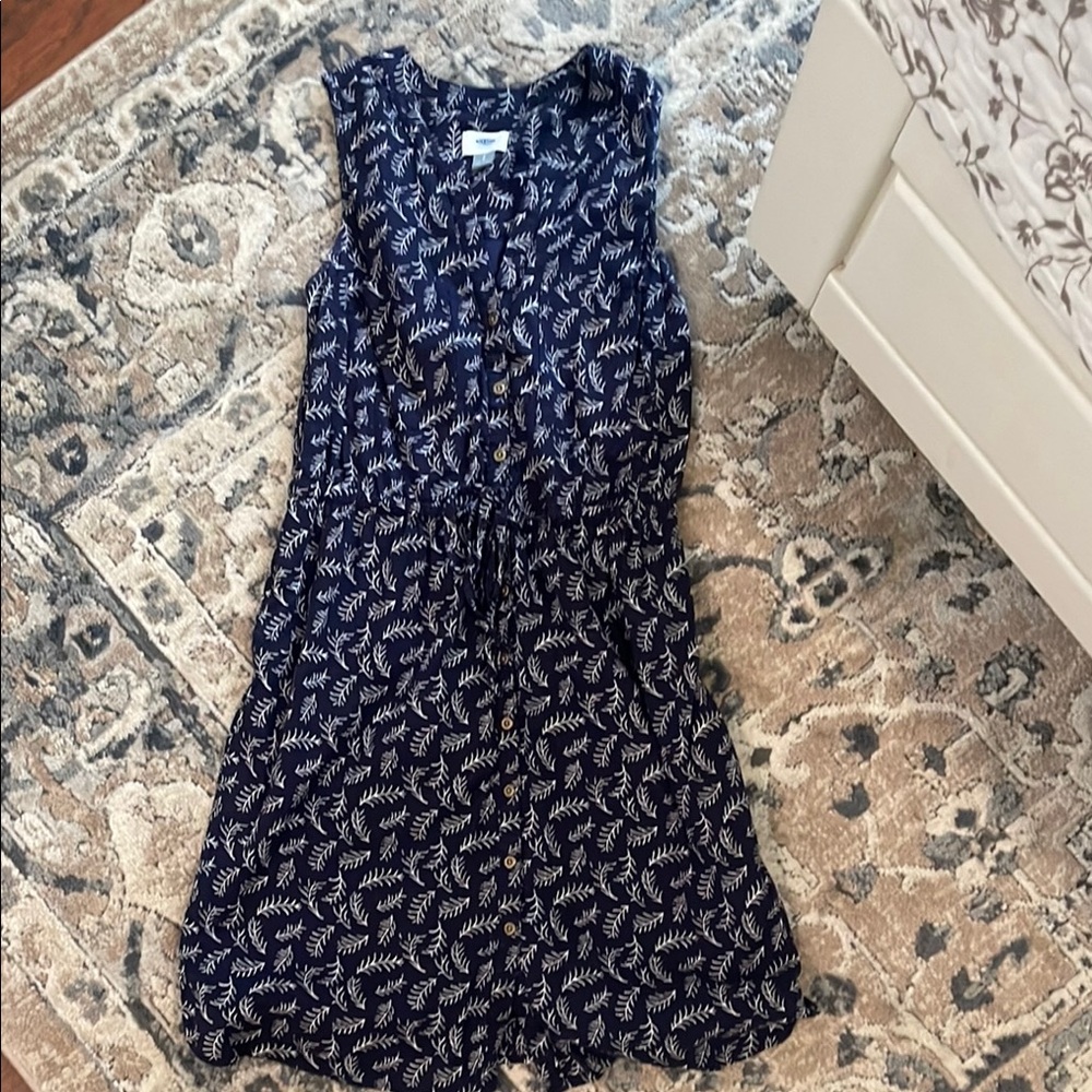 Old Navy Blue Scoop Neck Sleeveless Sundress